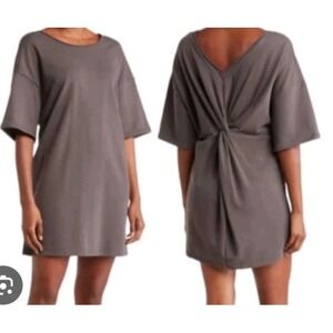 Melrose And Market French Terry Reversible Twist Dress Oversized XS